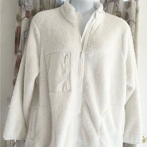 Plus Size Sherpa Jacket - Size 2X - Ivory - New with Tags - Zip Up - SUPER Soft